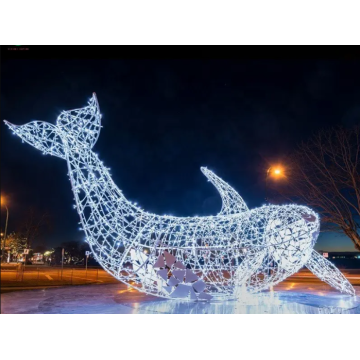 Lumière du motif de sculpture des baleines